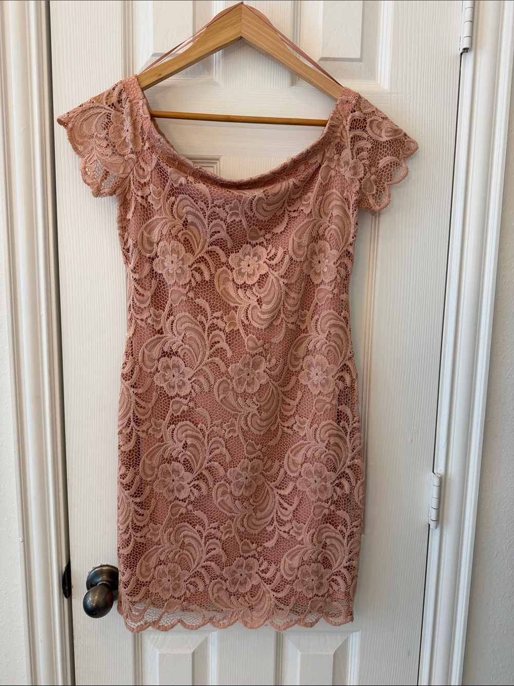 Ambiance Lace Mini Dress in Dusty Rose